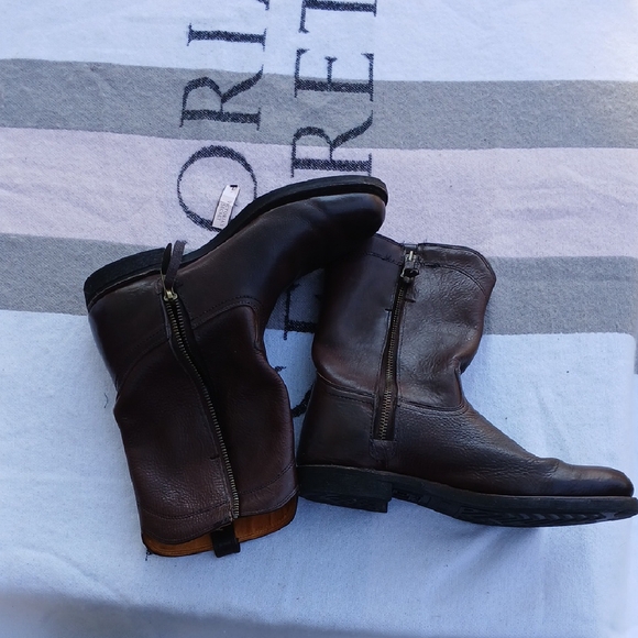 Frye Dark Leather Ankle Boots - Picture 16 of 16